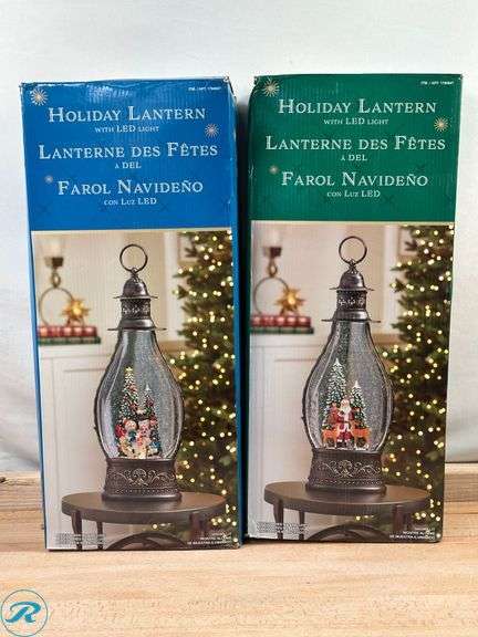 (2) Holiday Lantern w/ LED Light- (1) Snowman- New & (1) Santa- New