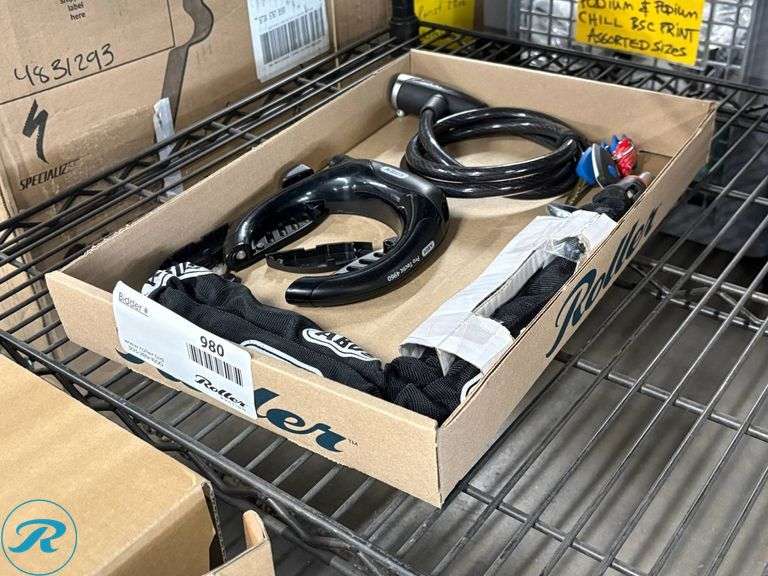 ABUS Bike Lock Set with Chain, Cable, and Keys - Roller Auctions
