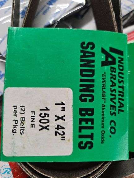 Electric Belt Sander and (2) Trays of Sanding Belts - Roller Auctions