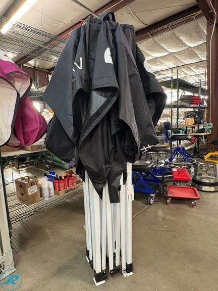 Folding Canopy Frame with Black Fabric Cover - Roller Auctions