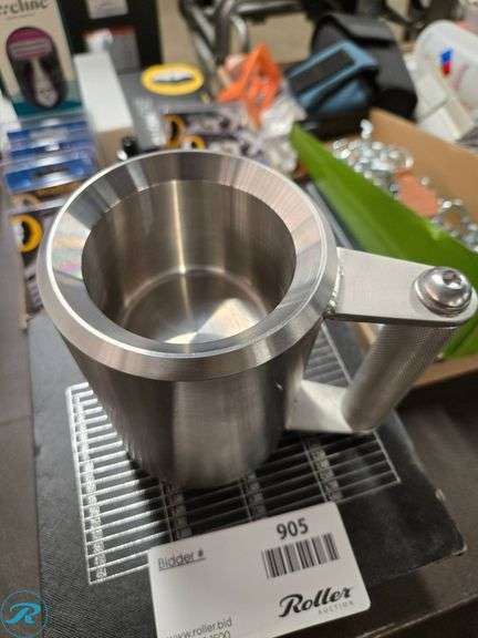 Stainless Steel Heavy Mug with Knurled Handle - Roller Auctions