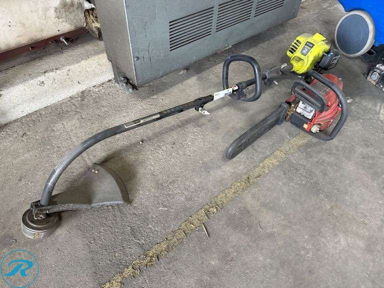 Ryobi Gas-Powered Trimmer and Homelite 3816C Chainsaw