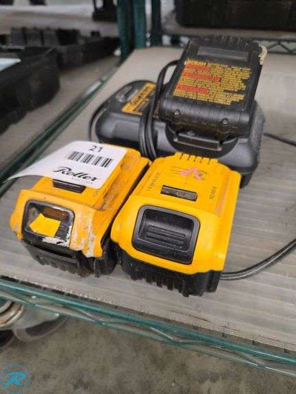 (2) DeWalt DCB201 Batteries and DCB101 Charger - Roller Auctions