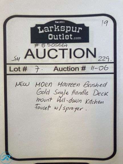 New Moen Maureen Brushed Gold Single Handle Deck Mount Pull Down Kitchen Faucet w/ sprayer - Roller Auctions