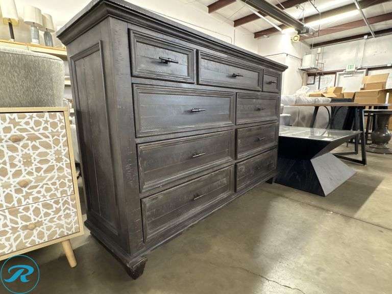 Coaster 9-Drawer Dresser, Model #222883, 64″ x 19″ x 42″, Detached Foot Included - Roller Auctions