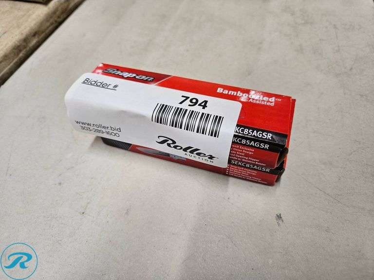 (2) Snap-on Bamboozled Assisted Knife SEKC85AGSR, D2 Blade Steel, G10 Handle - Roller Auctions