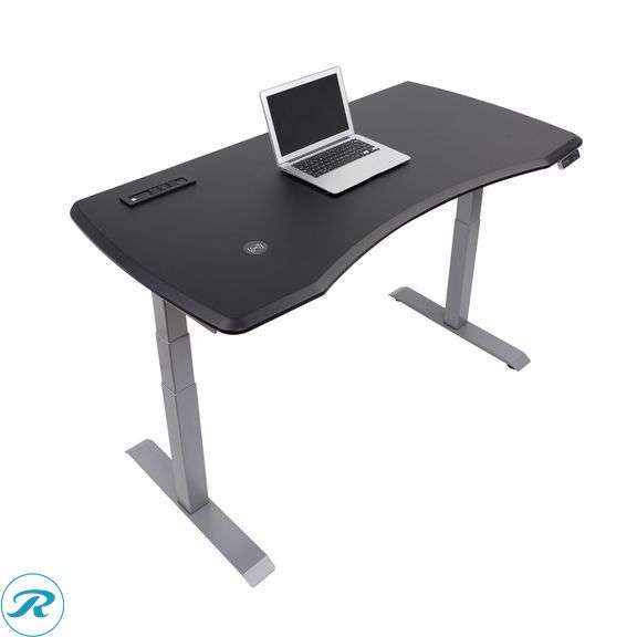 WorkPro® Electric 60"W Height-Adjustable Standing Desk with Wireless Charging, Black - New/Damaged In Transit/Top Slightly Scraped - Roller Auctions