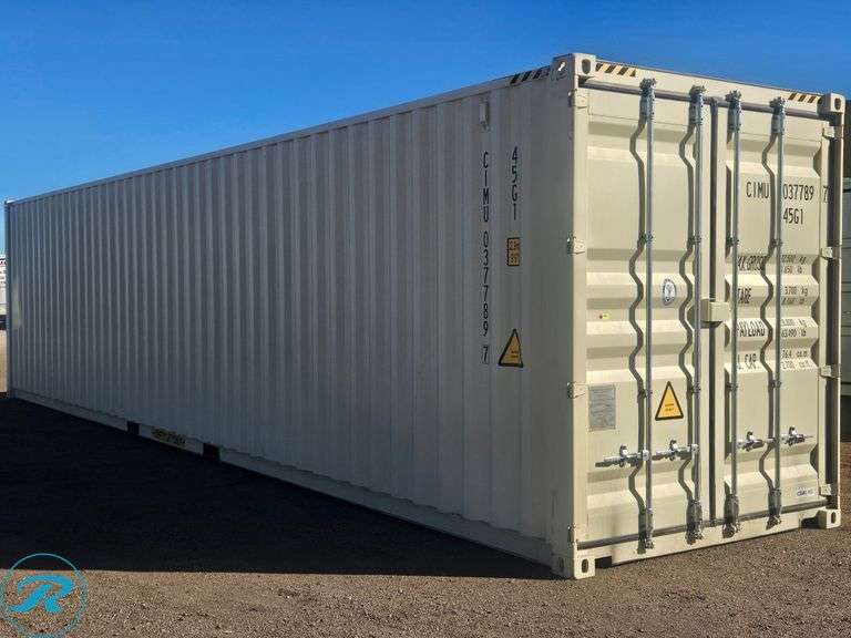 New 2025 40' Steel Storage Container, High Cube, 9'6" High, 8' Wide, Forklift Pockets - Roller Auctions