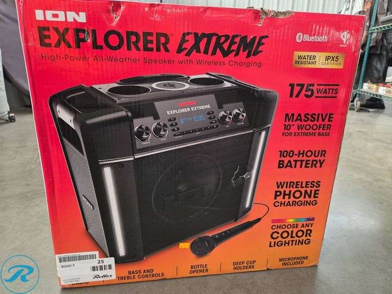 ION Explorer Extreme High-Power All-Weather Speaker With Wireless Charging - Roller Auctions