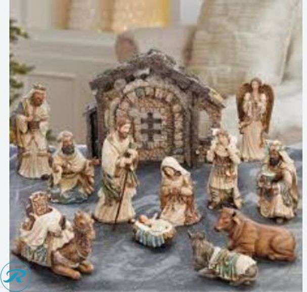 Kirkland Signature: Hand- Painted Nativity 13- Piece Set- New - Roller Auctions