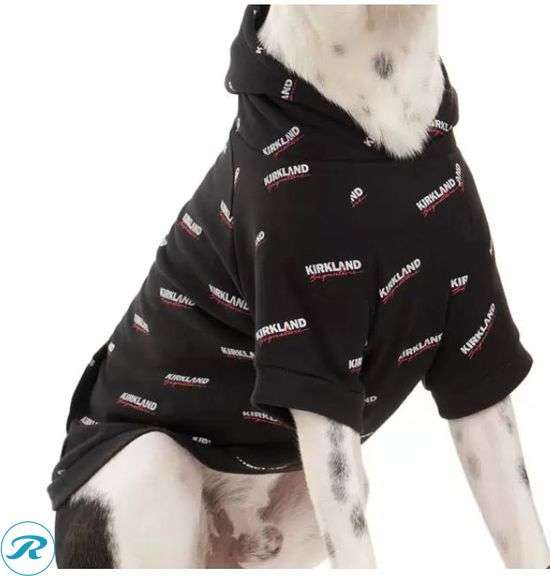 (6) Kirkland Signature: Pet Logo Hoodie, Assorted Size, Black- Used/ Previously Worn - Roller Auctions