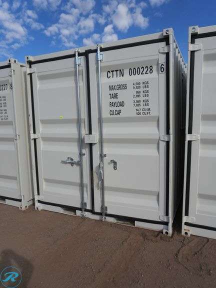 New Steel Storage Container, 10' L X 88" W X 98" H, Side Entry Door And Window, Forklift Pockets - Roller Auctions
