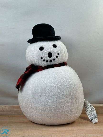 (2) Holiday Decor Pillow- New; Holiday Plush, Snowman- New; 12- Piece 4.5" Bear & Animal Plush Ornament- New/ Missing 1 Plush - Roller Auctions