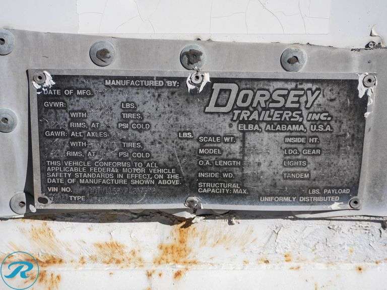 1993 Dorsey T/A Van Trailer - Roller Auctions