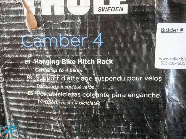 Thule Camber 4 Hanging Hitch Mounted 4-Bike Rack - Roller Auctions