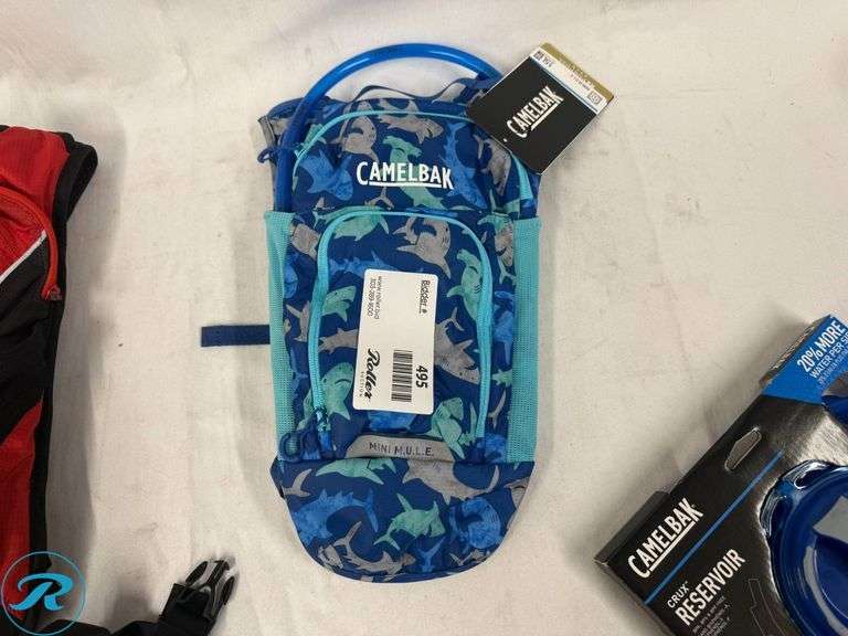 CamelBak XLP Hydration Backpack, Mini M.U.L.E. 50oz Hydration Pack, and Crux 1.5L Reservoir - Roller Auctions