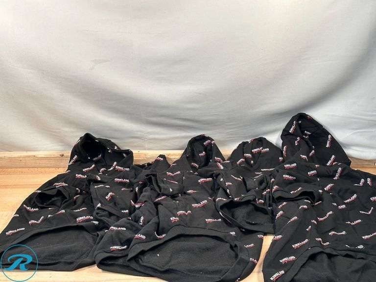 (6) Kirkland Signature: Pet Logo Hoodie, Assorted Size, Black- Like New - Roller Auctions
