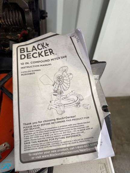 Black+Decker 10-In. Compound Miter Saw, Model M2500BD - Roller Auctions