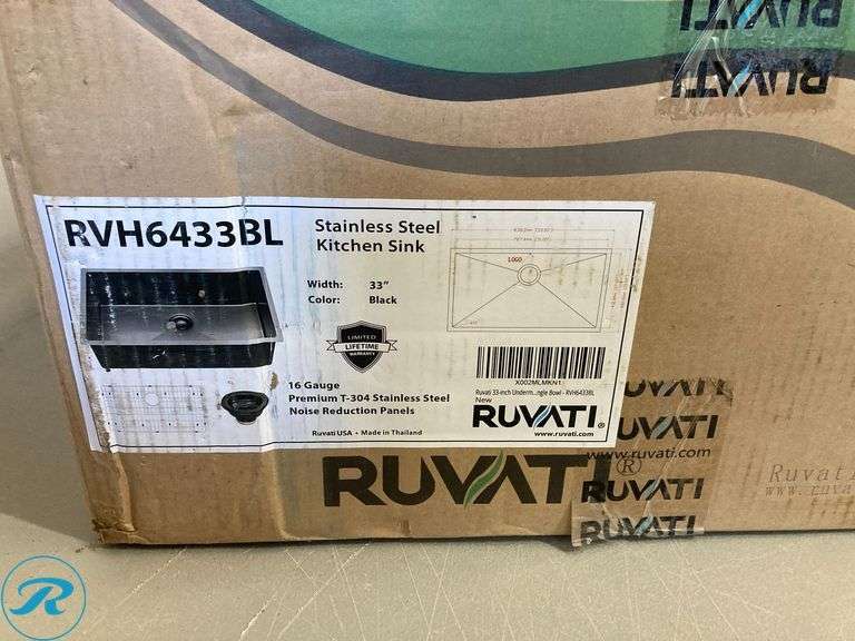 (1) New- Ruvati Terraza Undermount 30-in x 19-in Stainless steel Single bowl 16 -Gauge Kitchen Sink - Roller Auctions