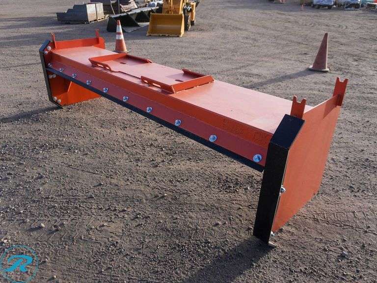 New Kit Containers Snow Pusher Attachment to Fit Skid Steer Loader, With Steel Blade, 10' - Roller Auctions