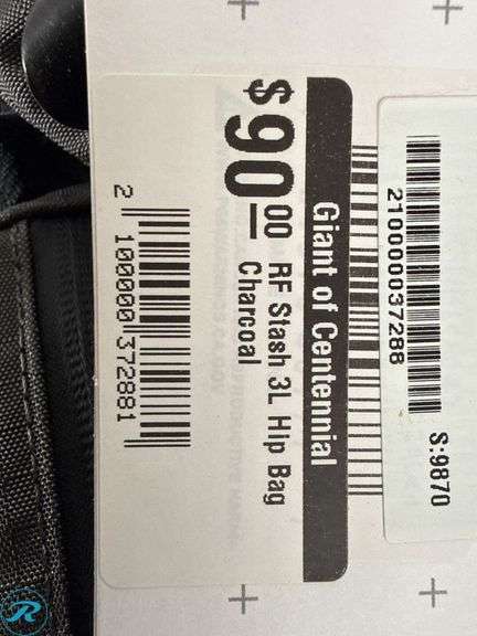 (2)RF Stash 3L and (2)Quick Rip Hip Bags in Charcoal and Stealth - Roller Auctions