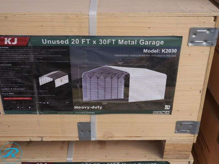 New KJ K2030 Metal Garage, 30' x 20' x 14' High - Roller Auctions