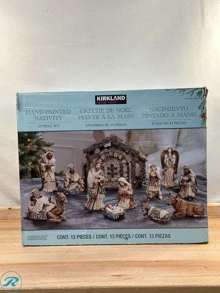 Kirkland Signature: Hand- Painted Nativity 13- Piece Set- New - Roller Auctions