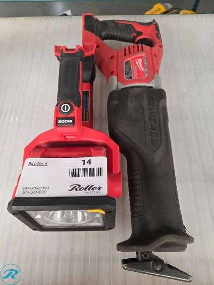 Milwaukee M18 LED Search Light and Reciprocating Sawzall - Roller Auctions