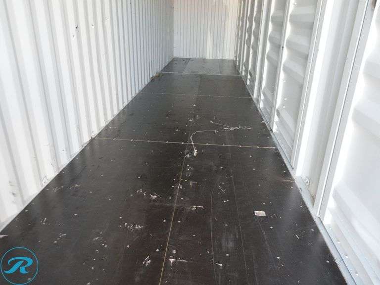 New 2025 40' Steel Storage Container, High Cube, 9' 6" High x 8' Wide, (4) Double Door Side Openings (Container Damaged Both Sides, With Hole in Door on Right Side) - Roller Auctions