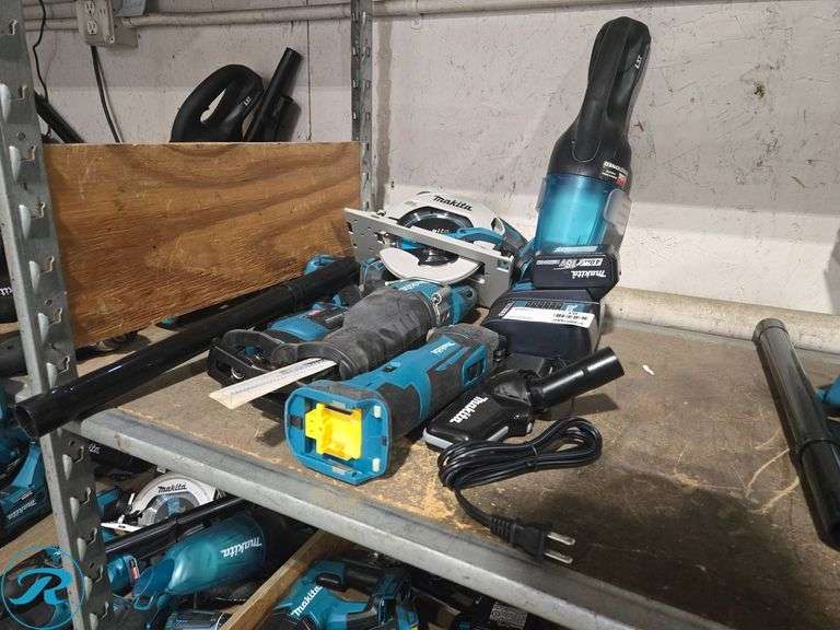 (5) Makita 18V Tools With Battery and Charger