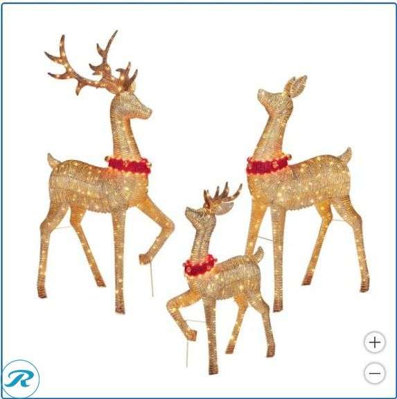 LED Deer Family,Set of 3 LED Deer Family- Used/ Parts Not Inventoried
