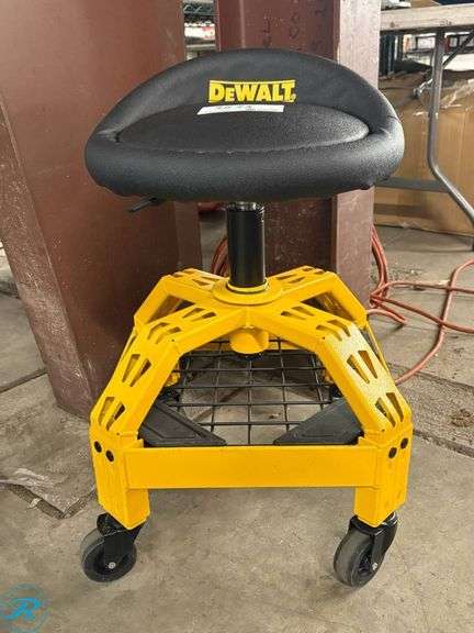 Dewalt Adjustable Rolling Shop Seat with Casters - Roller Auctions