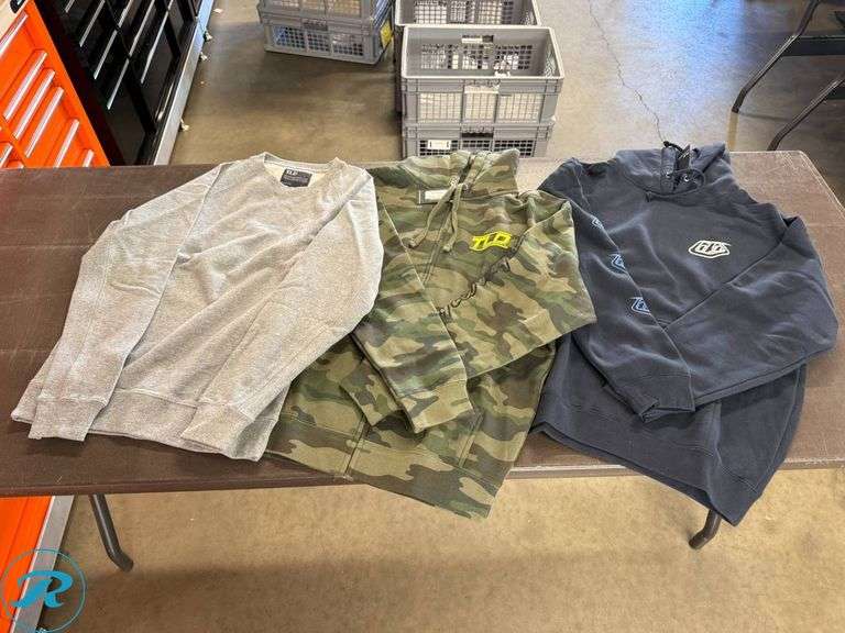 (3) Troy Lee Designs Men’s Sweatshirts, Size M - Roller Auctions