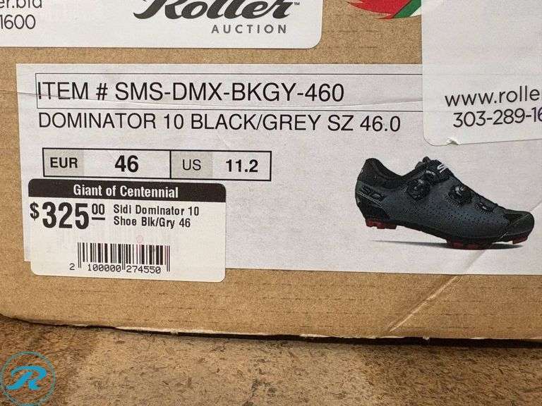 Sidi Dominator 10 MTB Cycling Shoes, Black/Grey, Size 46 - Roller Auctions