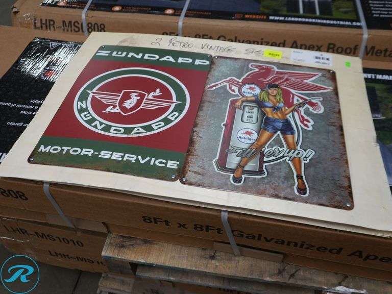 (2) Retro Vintage Signs