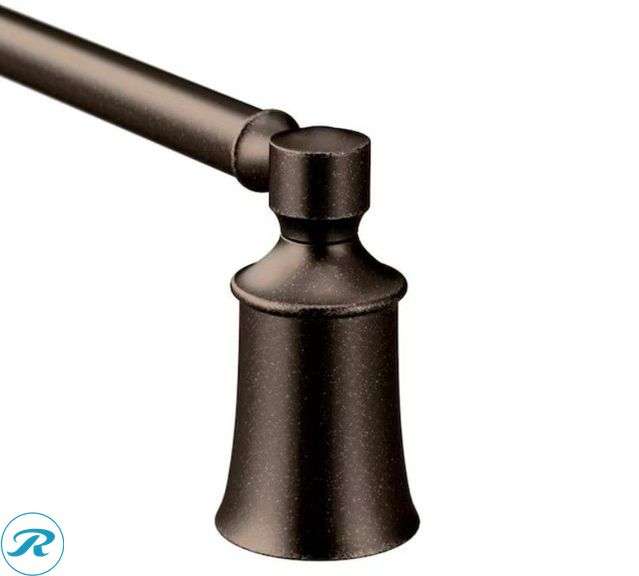 (3)(1) New allen + roth Harlow Matte Black 4-in centerset 2-handle WaterSense High-arc Residential Handle Bathroom Sink Faucet with Drain with Deck Plate (2) New Moen Dartmoor 24-in Oil Rubbed Bronze Wall mount Single Towel Bar - Roller Auctions