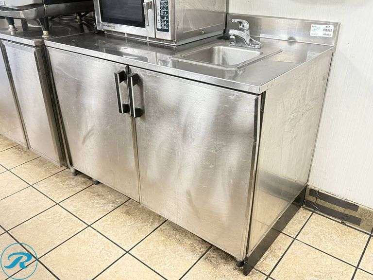 Duke Stainless Steel 2-Door Storage Cabinet With Hand Sink, 48″x30″