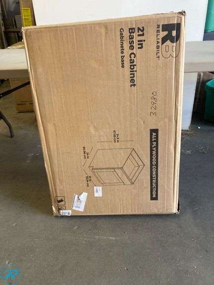 (1) Overlake 21-in W x 34.5-in H x 24-in D Gray Base Ready to assemble (RTA) Plywood Cabinet Recessed Panel Shaker - Roller Auctions