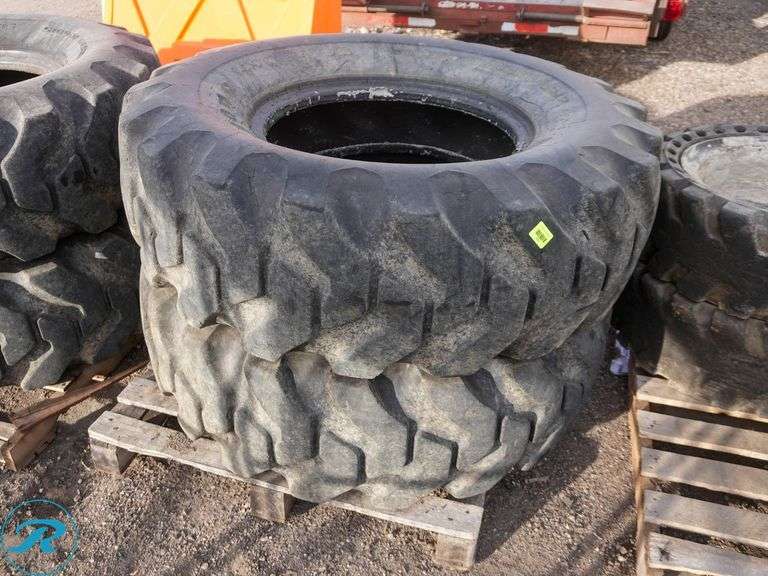 Set of (4) Firestone 14.00-24TG Equipment Tires To Fit Motor Grader Or Telehandler Forklift - Roller Auctions