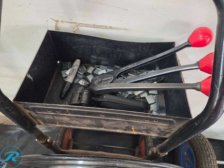 Steel Strapping Cart with Tools, Steel Straps, and Seals - Roller Auctions