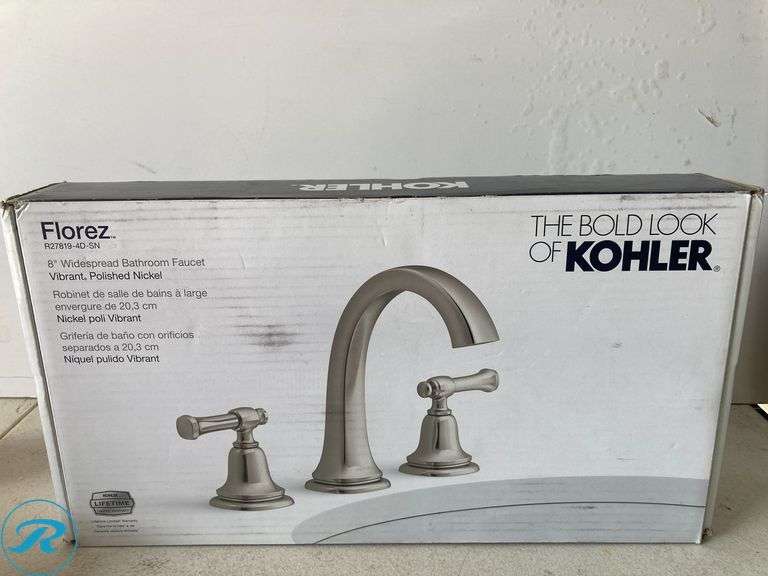 Kohler Florez Vibrant Polished Nickel Widespread 2-handle Watersense High-arc Residential Handle Bathroom Sink Faucet - Roller Auctions