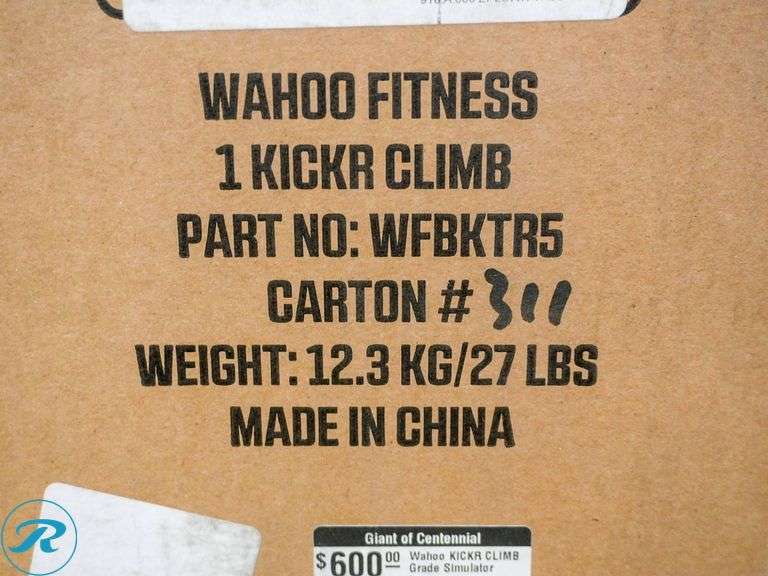 Wahoo KICKR Climb Indoor Grade Simulator - Roller Auctions