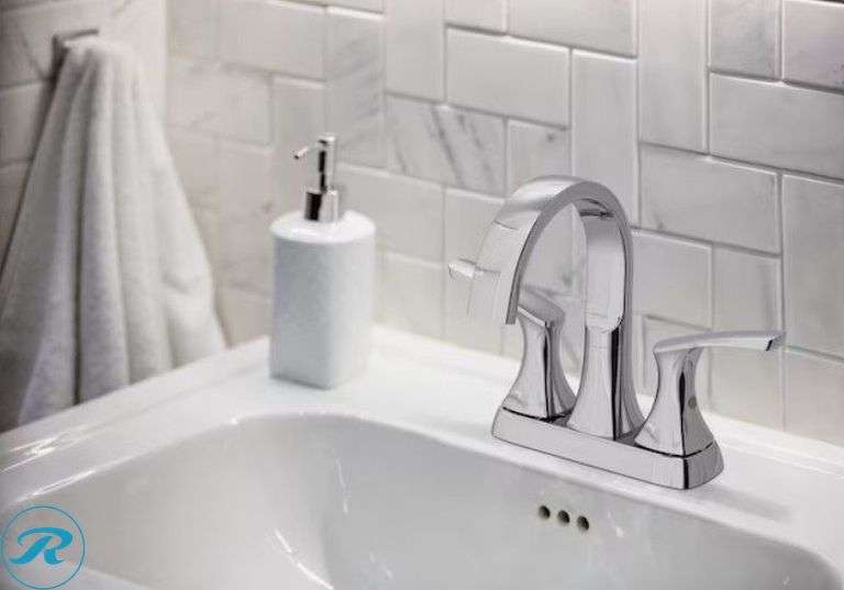 (3) (1) New Project Source Chrome 4-in centerset 2-handle WaterSense High-arc Residential Handle Bathroom Sink Faucet with Drain with Deck Plate (1) New Moen Adler 24-in Chrome Wall mount Single Towel Bar (1) New Moen Contemporary Towel Ring in Chrome - Roller Auctions