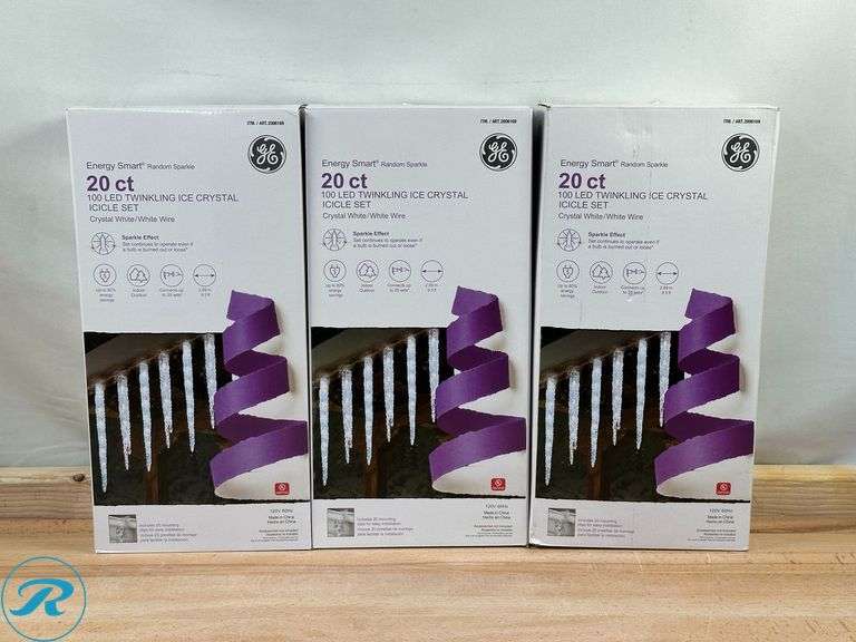 (3) GE: Energy Smart Random Sparkle 20-Count 100 LED Twinkling Ice Crystal Icicle Set- New