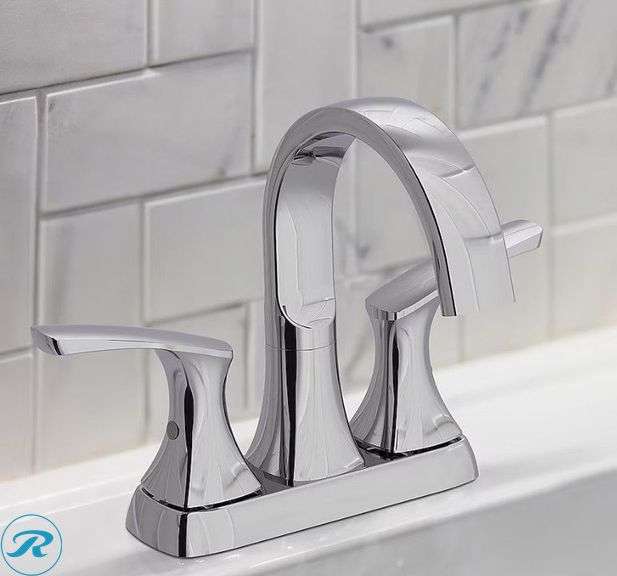 (3) (1) New Project Source Chrome 4-in centerset 2-handle WaterSense High-arc Residential Handle Bathroom Sink Faucet with Drain with Deck Plate (1) New Moen Adler 24-in Chrome Wall mount Single Towel Bar (1) New Moen Contemporary Towel Ring in Chrome - Roller Auctions