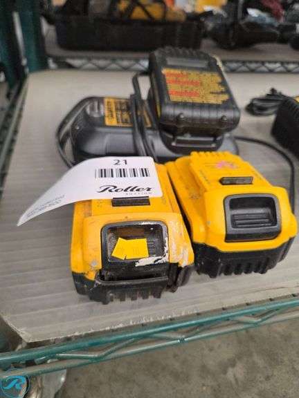 (2) DeWalt DCB201 Batteries and DCB101 Charger