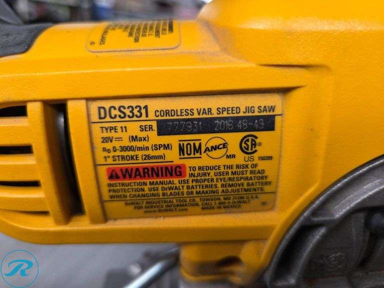Dewalt 20V Tools Including DCD778 Hammer Drill, DCS331 Jig Saw, DCS355 Multi-Tool, and DCF886 Impact Driver - Roller Auctions