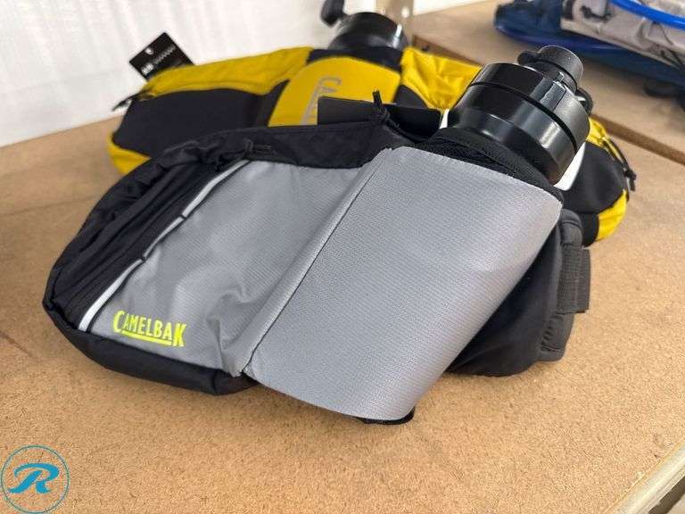 (2)Camelbak Podium Flow Hydration Belts with 21oz Bottles – Silver/Lime and Golden/Black - Roller Auctions