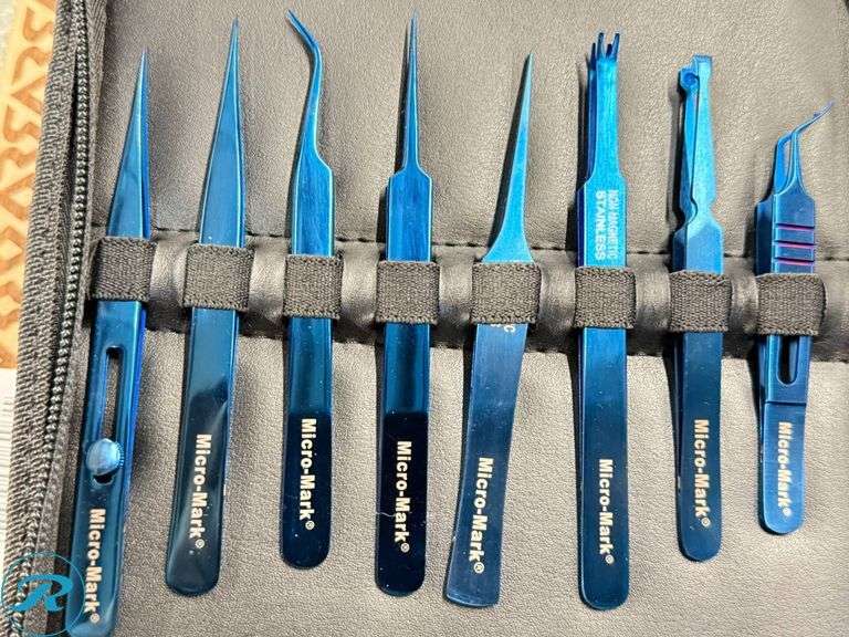 Micro-Mark Precision Tweezers in Zippered Carrying Case - Roller Auctions