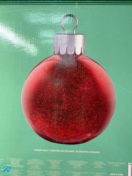 (2) Glass Oversized Ornament with LED- New/ Open Box - Roller Auctions